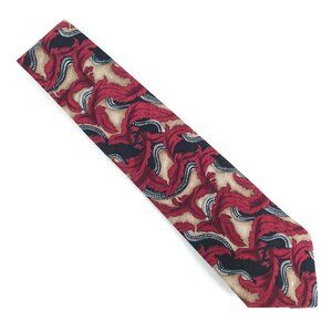 Eastwick Men Necktie Geometric Color Black Red Size 56x4 NWOT - made in USA